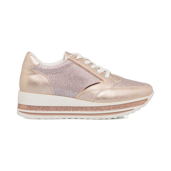 Sneakers oro rosa da donna con maxi-suola Lora Ferres, Donna, SKU w014001053, Immagine 0